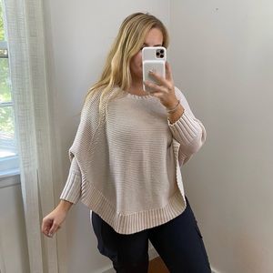 Anthropologie Poncho Cream Sweater Medium